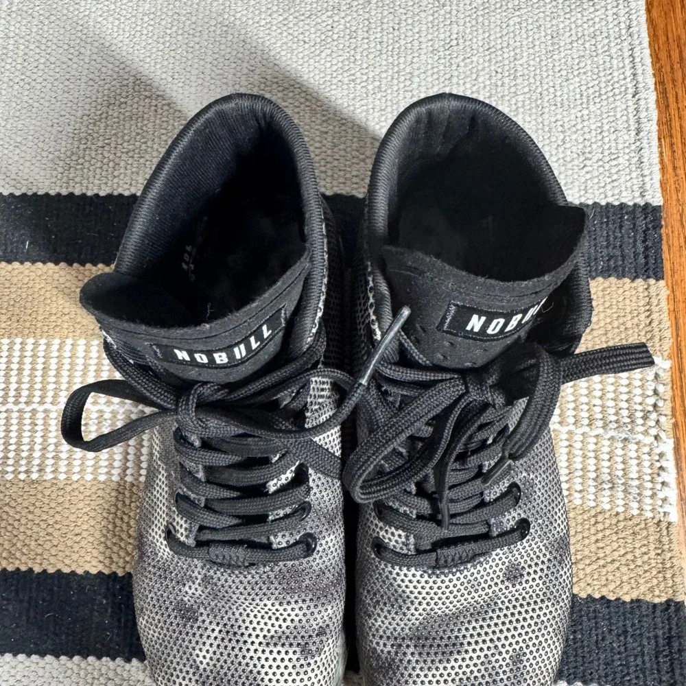 NOBULL High-Top Trainer Grey Heather Camo SuperFabric Sneakers Womens 8